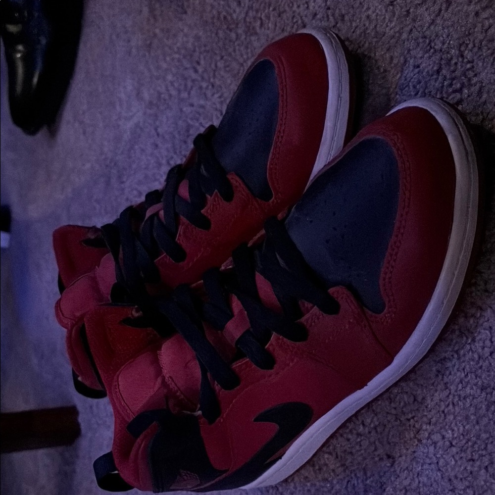 Red and Black High-Top jordans